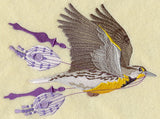 Flying Meadowlark with Christmas Ornaments