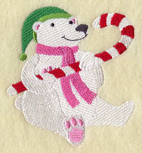Polar Bear with Candy Cane