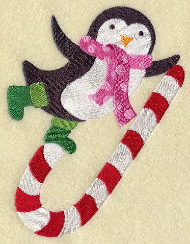 Penguin with Candy Cane