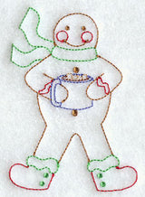 Gingerbread Man with Cocoa (Redwork)