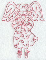 Praying Christmas Fairy (Redwork)