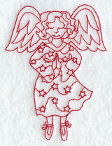 Praying Christmas Fairy (Redwork)