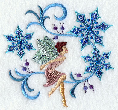 Jacobean Christmas Fairy - Wintry Flowers
