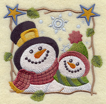 Cozy Country Snowmen - Stargazing