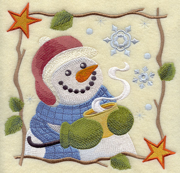 Cozy Country Snowman - Hot Cocoa