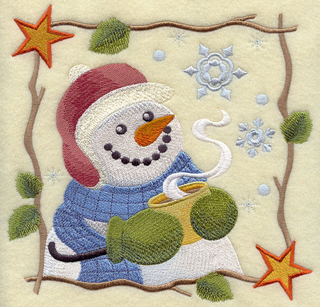 Cozy Country Snowman - Hot Cocoa