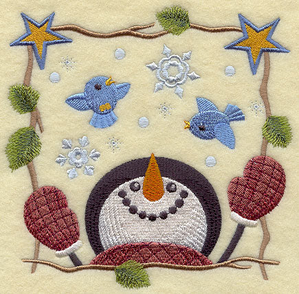 Cozy Country Snowman - Bluebird Friends
