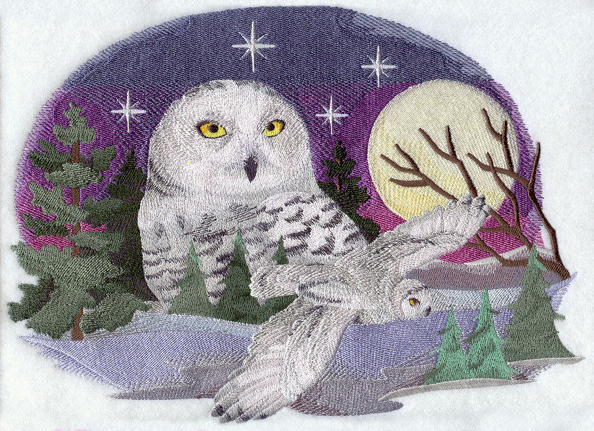 Snowy Owl Scene – Embroidery Library