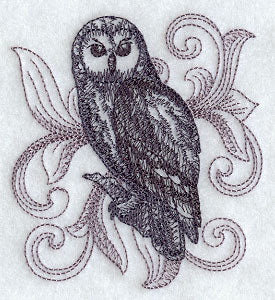 Ural Owl with Baroque Background