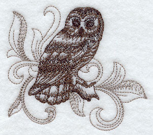 Great Barred Owl with Baroque Background