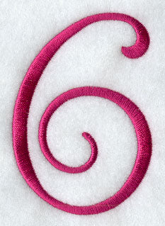 Fancy Flourish Number 6 - 4 Inch