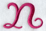 Fancy Flourish Lower Case n - 4 Inch
