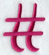 Fancy Flourish Punctuation Pound Sign - 4 Inch