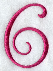 Fancy Flourish Number 6 - 4 Inch