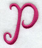 Fancy Flourish Lower Case p - 4 Inch