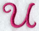Fancy Flourish Lower Case u - 4 Inch
