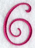 Fancy Flourish Number 6 - 4 Inch