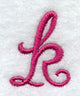 Fancy Flourish Lower Case k - 4 Inch
