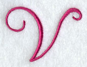 Fancy Flourish Capital Letter V - 4 Inch