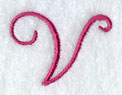 Fancy Flourish Capital Letter V - 4 Inch