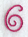 Fancy Flourish Number 6 - 4 Inch
