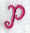 Fancy Flourish Lower Case p - 4 Inch