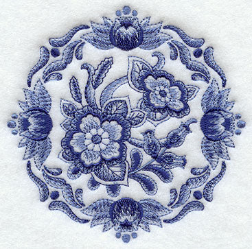 Delft Blue Floral Medallion I
