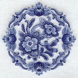 Delft Blue Floral Medallion I