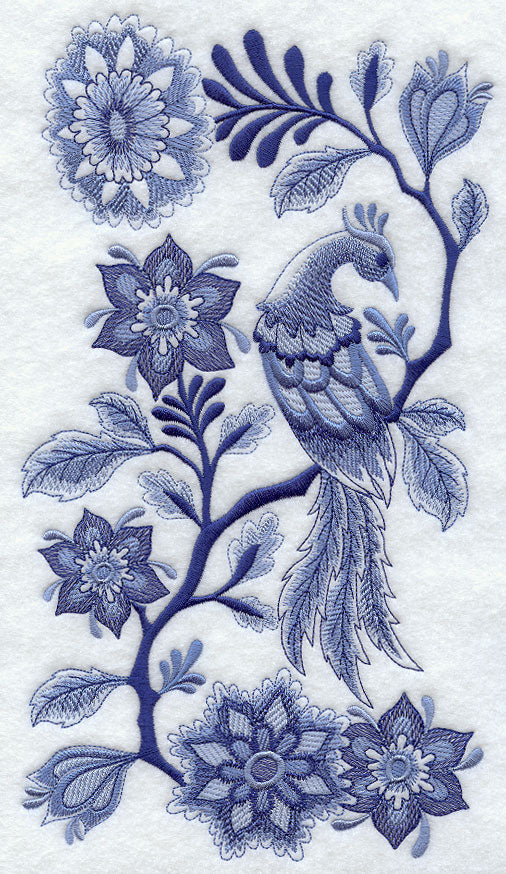 Delft Blue Bird and Flowers