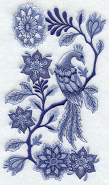 Delft Blue Bird and Flowers