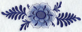 Delft Blue Flower and Filigree Border
