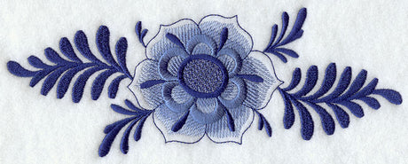 Delft Blue Flower and Filigree Border