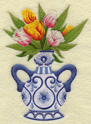 Delft Blue Tulips in Vase I