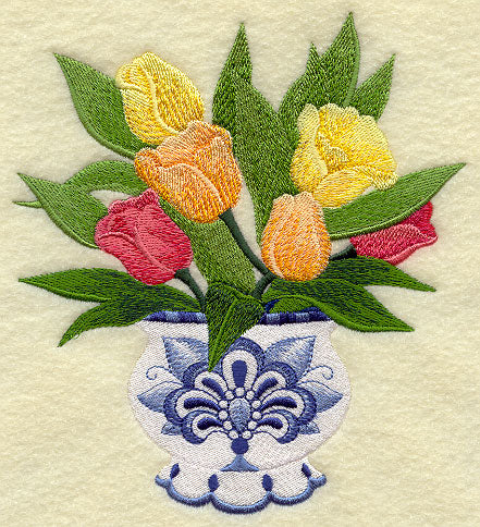 Delft Blue Tulips in Vase II