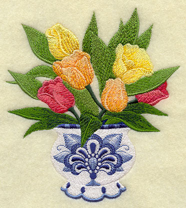 Delft Blue Tulips in Vase II