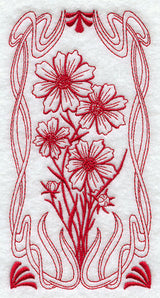 Art Nouveau Cosmos (Redwork)