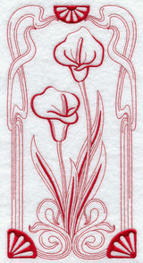 Art Nouveau Calla Lily (Redwork)