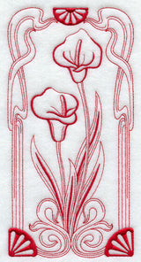 Art Nouveau Calla Lily (Redwork)