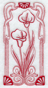 Art Nouveau Calla Lily (Redwork)