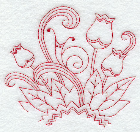 Spring Snail (Redwork)