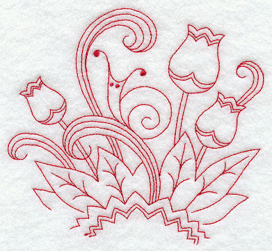 Spring Snail (Redwork)