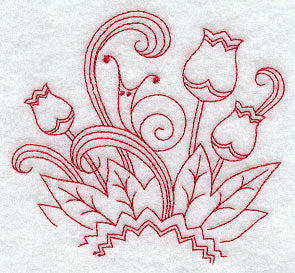 Spring Snail (Redwork)