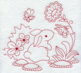 Spring Rabbit (Redwork)