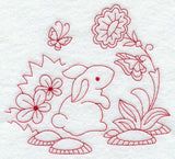 Spring Rabbit (Redwork)