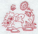 Spring Rabbit (Redwork)