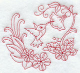 Spring Hummingbird (Redwork)