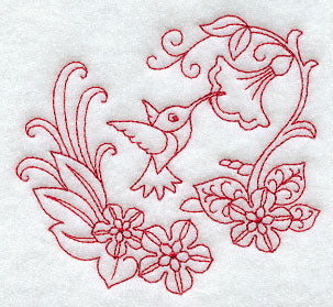 Spring Hummingbird (Redwork)