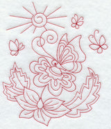 Spring Butterflies (Redwork)