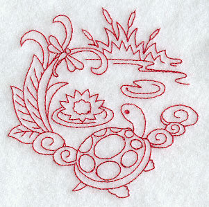 Spring Turtle (Redwork)