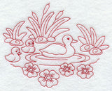 Spring Ducks (Redwork)